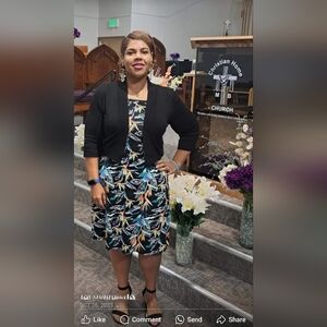 XL Black Floral Print Halter Dress By So